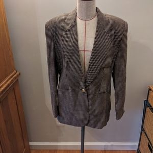 Vintage Suzelle 80's jacket top blazer Size 10 Polka Dot Gold Thread Lin…